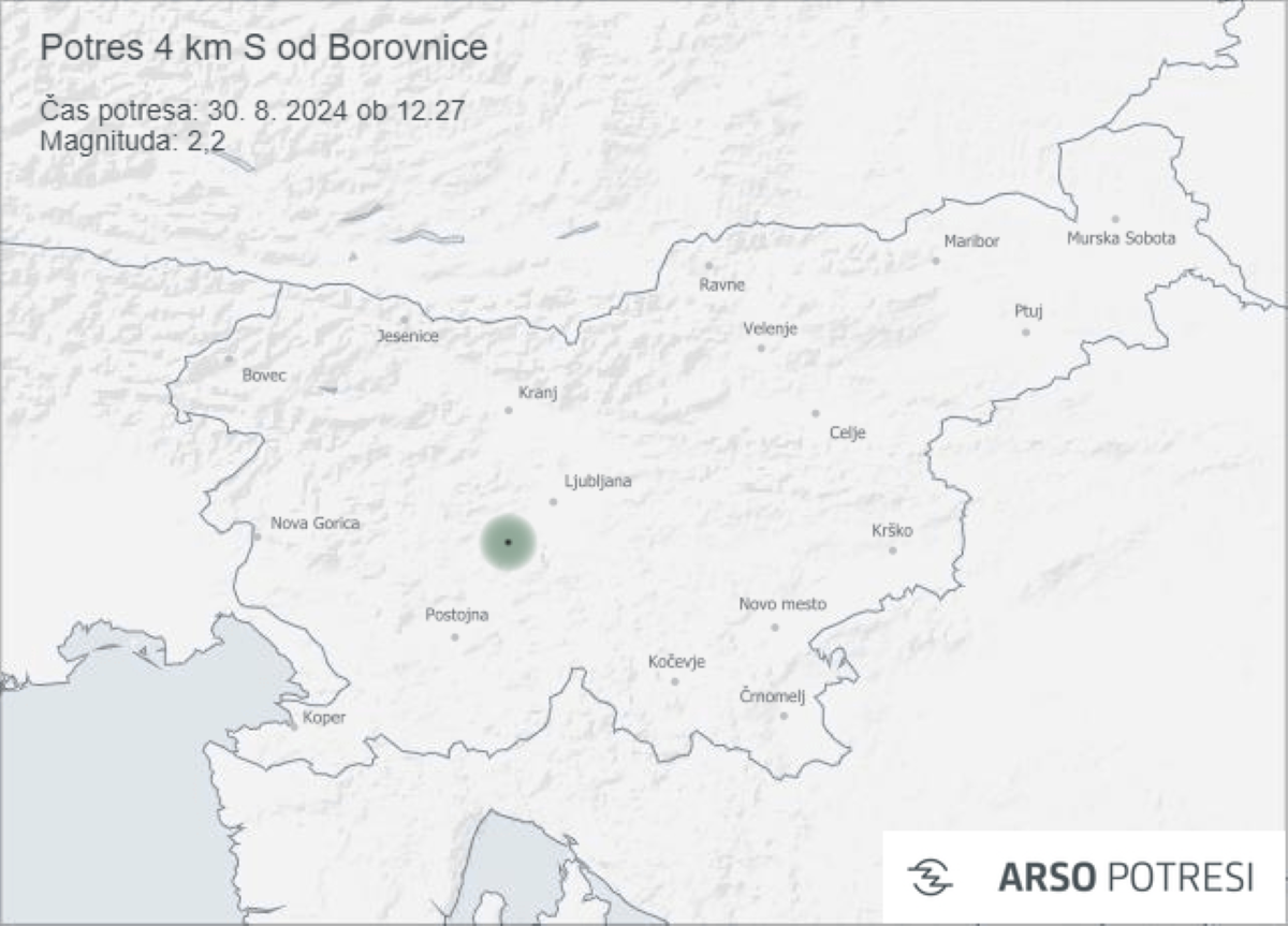 Seizmografi v Sloveniji popoldan zabeležili potresni sunek