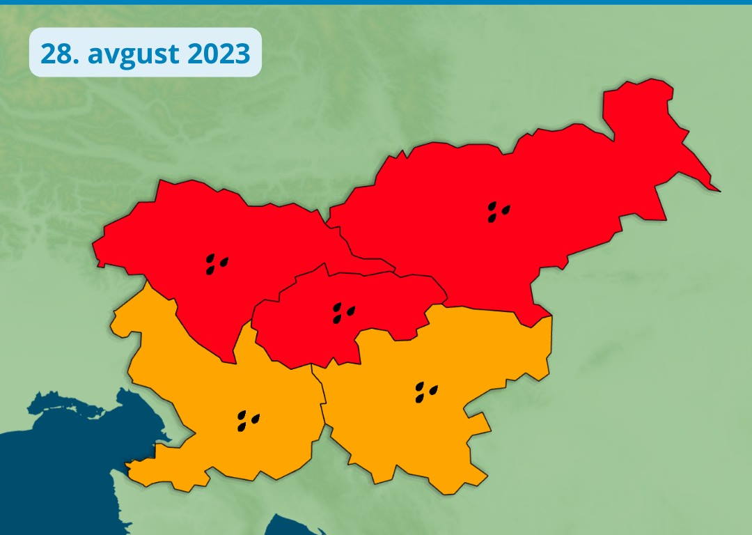 Arso izdal rdeče opozorilo tudi za naše kraje