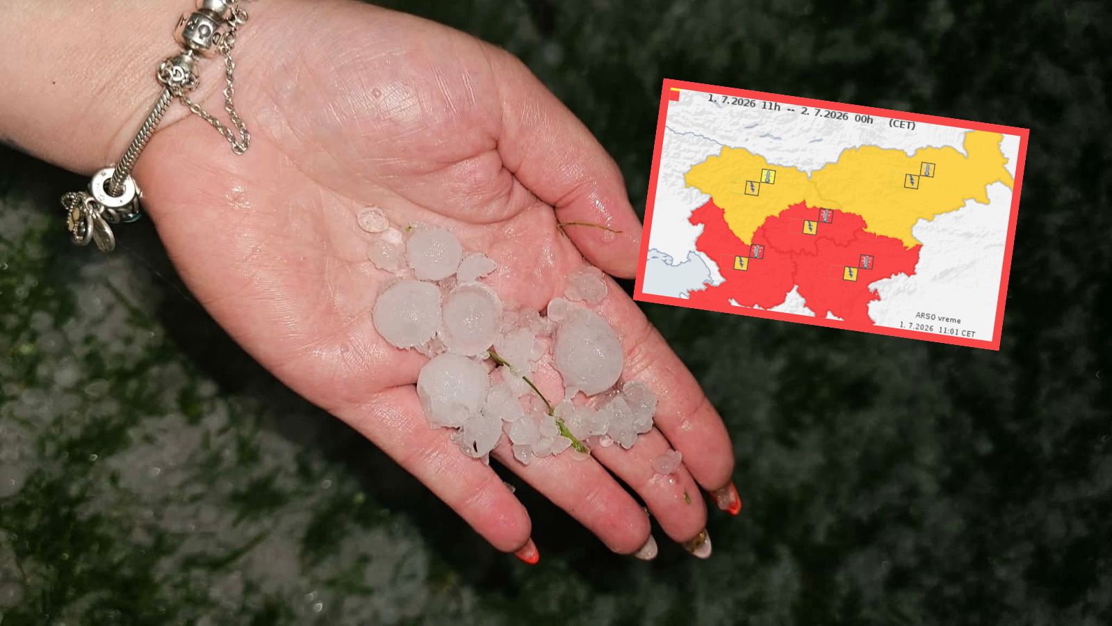 Meteorologi napovedujejo izrazit vremenski preobrat: Prihaja toča v velikosti oreha in močan veter