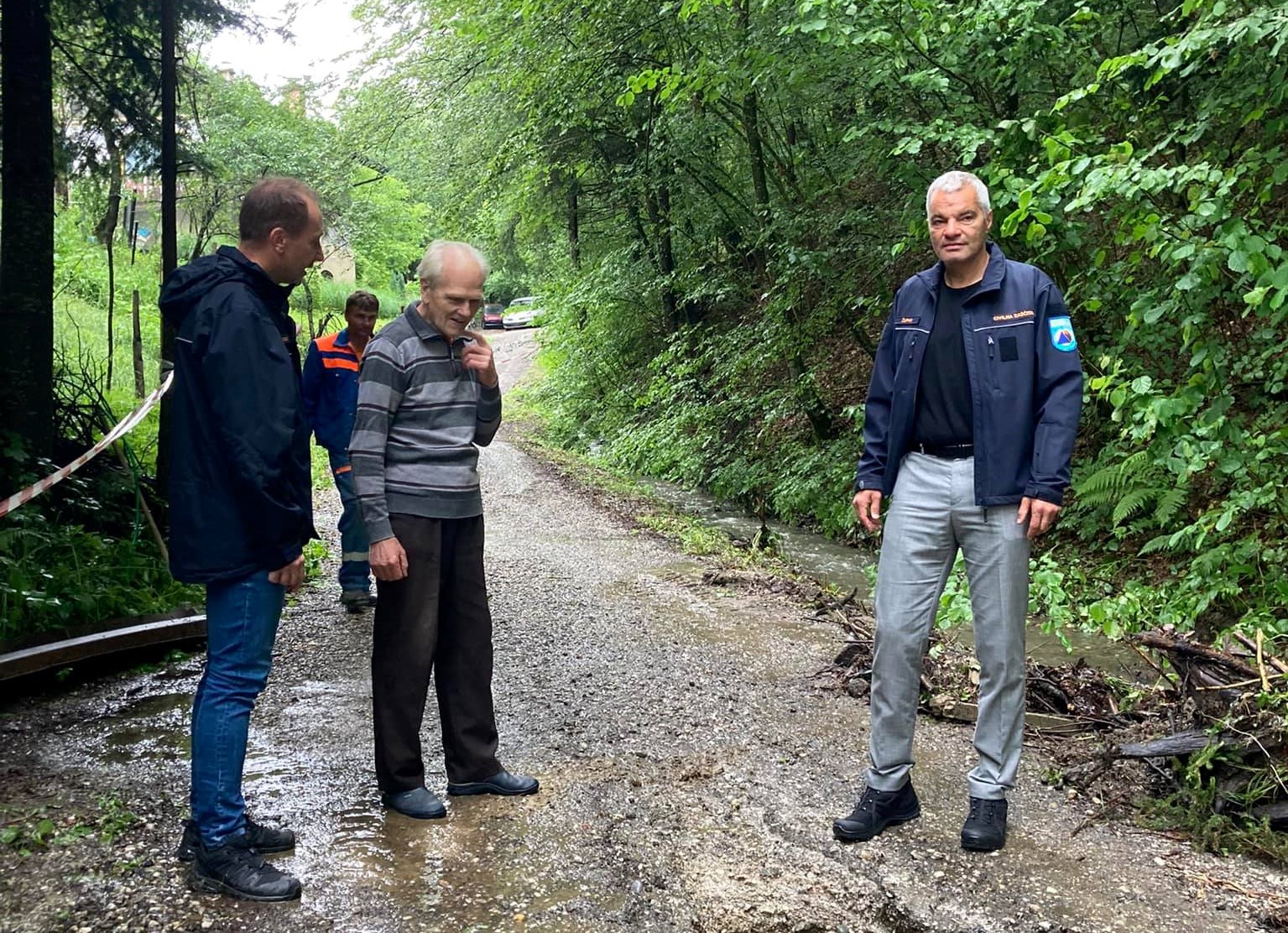FOTO: Župan Arsenovič si je ogledal posledice nočnega naliva